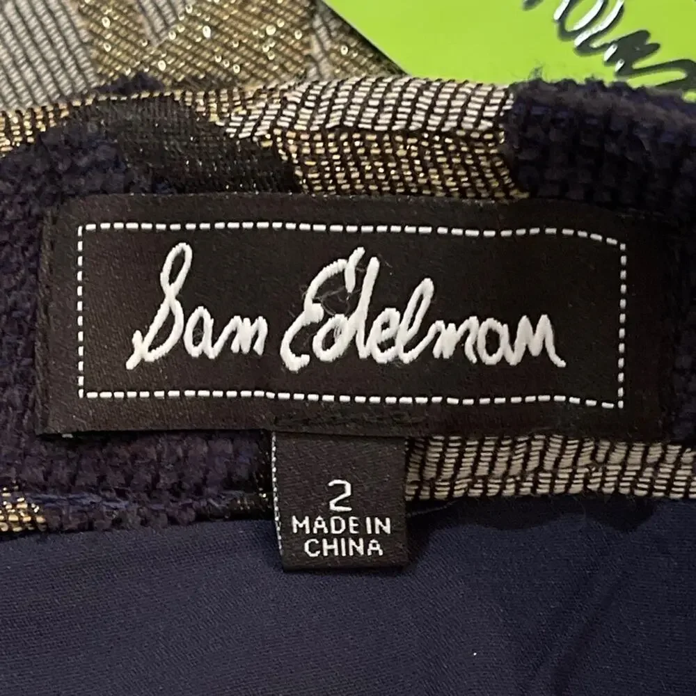 Sam Edelman The Weekender Floral Metallic Jacquard Mini Skirt Size 2 NWT